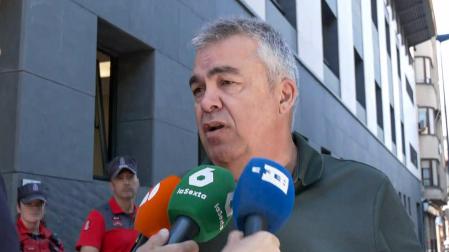 Santos Cerdán, a la salida de los juzgados de Tafalla