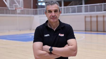 Juancho Ferreira en el polideportivo Arrosadia antes del playoff