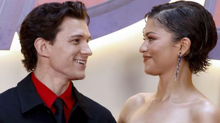 Tom Holland y Zendaya, durante la presentación en Madrid de 'Spider-Man: Brand new day'