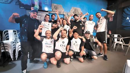 Podio final en la prueba de Láser Tag, con un equipo de Nordex como ganador y dos de CYC