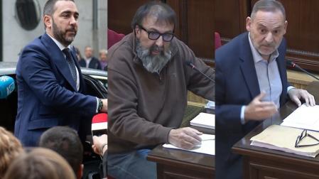 El empresario Víctor Aldama, el exasesor Koldo García y el exministro José Luis Ábalos (de izquierda a derecha de la imagen.