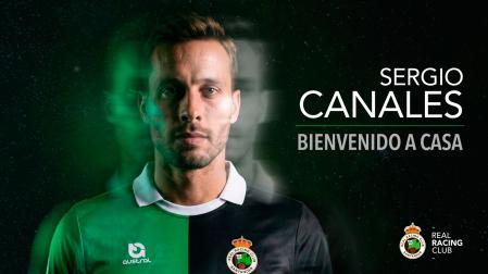 Imagen con la que el Racing de Santander ha anunciado el fichaje de Sergio Canales