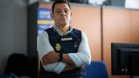 David González Moreno (Lerín, 1973), en la Jefatura Superior de la Policía Nacional en Pamplona, donde trabaja.