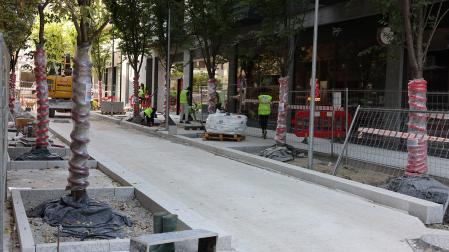 Obras en el Paseo de Sarasate.