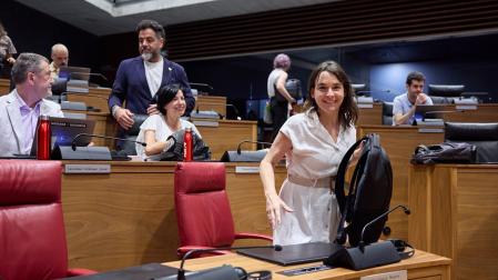 Begoña Alfaro, en el pleno del Parlamento de este jueves.