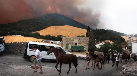 Fotos del incendio en Ezcabarte al norte del monte San Cristóbal. Vista desde Cildoz