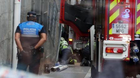 Fotos del atropello de un camión a varias personas en Navarrería