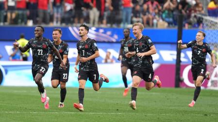 Jugadores de Canadá celebran un gol este domingo, en un partido por los dieciseisavos de final del Mundial de la FIFA 2026