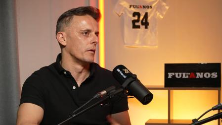 Javier Camuñas durante el pódcast de Los Fulanos