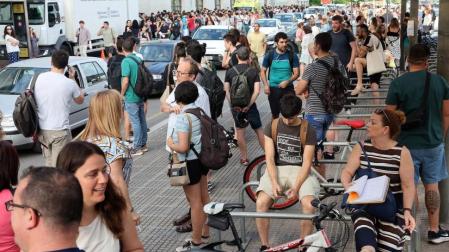 Aspirantes a las oposiciones de profesores de Secundaria, en junio de 2025, en la UPNA de Pamplona.