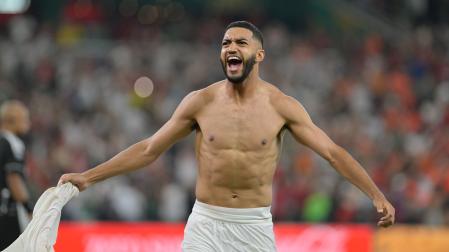 Ismael Saibari de Marruecos celebra su gol en la tanda de penaltis ante Países Bajos que ha dado el pase a su país a los octavos de final del Mundial
