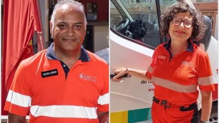 Clint Jean Louis Fernández, subdirector del servicio de Urgencias, y Araceli Sergio Aguilera, enfermera de la UVI móvil de Tafalla, serán los encargados de lanzar el chupinazo 2026