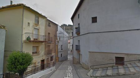 Calle Rafael Aizpún de Caparroso en la que se ha producido el accidente