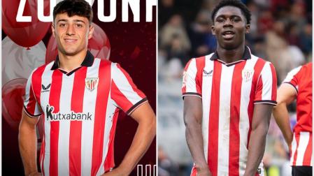 Los navarros canteranos del Athletic Club Iker Monreal y Elijah Gift