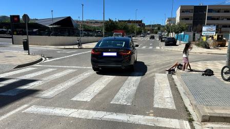 Cruce en el que ha tenido lugar el atropello en Tudela