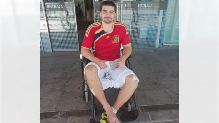 Samuel Bernardos, a su salida del HUN.