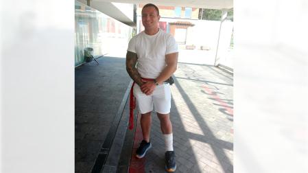 Lucas Cordero Garmendia, tras ser atendido en el HUN