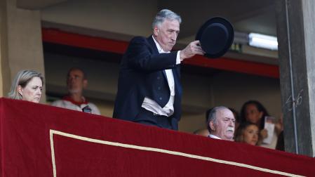 El alcalde Joseba Asiron (EH Bildu), ejerciendo como presidente de la corrida de toros de este martes 7 de julio