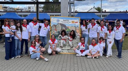 Imagen de la celebración de San Fermín en la base de la OTAN en Polonia.