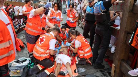 Fotos del quinto encierro de San Fermín 2026 en Pamplona