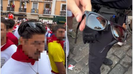 Una de las gafas inteligentes retiradas por la Policía Municipal de Pamplona a corredores que querían grabar el encierros desde dentro