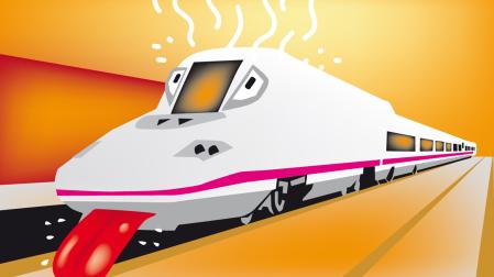 Tren con altas temperaturas