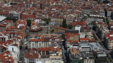 Vista aérea del centro de Pamplona