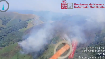 Captura del incendio en Goizueta