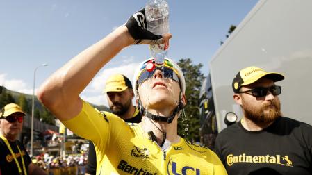 Pogacar tras vencer en la la décima etapa del Tour de Francia