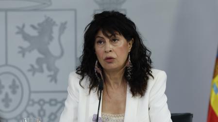 La ministra de Igualdad, Ana Redondo, durante la rueda de prensa posterior a la reunión del Consejo de Ministros, este martes en Moncloa