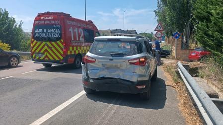 Imagen del estado en el que ha quedado uno de los vehículo implicados en el accidente mútiple