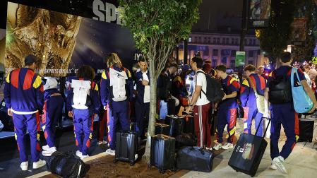 Los jugadores de España llegan al hotel de concentración en Nueva York (Estados Unidos)