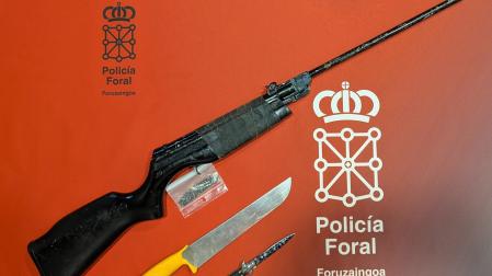 Armas incautadas en la pelea en Cadreita