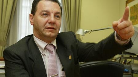 Rafael Zabalza, durante una entrevista en Pamplona en el año 2004