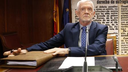 El Director Adjunto Operativo (DAO) de la Guardia Civil, Manuel Llamas, durante su comparecencia en la comisión de investigación del caso Koldo del Senado, este viernes