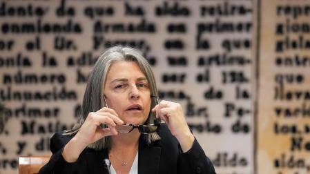 Francisca Muñoz, en su comparecencia en el Senado el pasado 16 de abril