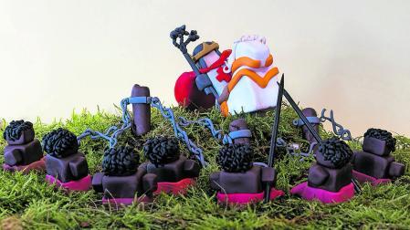 Recreación en plastilina de la carga de Sancho VII El Fuerte en la Batalla de las Navas de Tolosa