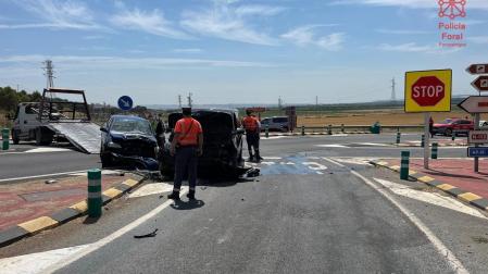 Imagen del accidente facilitada por la Policía Foral
