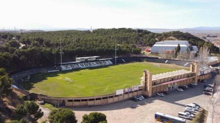Imagen aérea del estadio Ciudad de Tudela, terreno de juego del Club Deportivo Tudelano