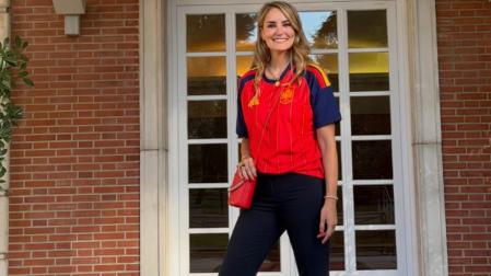 Alba Carrillo durante la celebración del Mundial