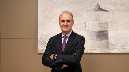 Alberto Rodríguez-Fraile, presidente de A&G banca privada y gestión de patrimonios, en Pamplona.