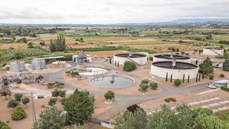 Imagen de la depuradora de Tudela, donde estaba prevista la planta de tratamiento de fangos
