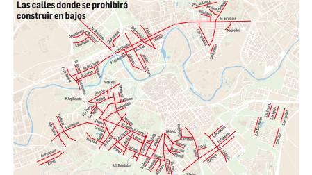 Las calles donde se prohibirá construir en bajos