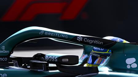 Fernando Alonso a bordo de su Aston Martin en el GP de HUngría