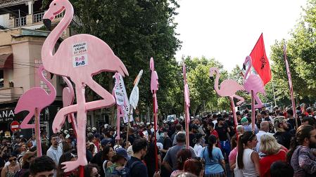 Una de las últimas protestas en las calles de Tirana