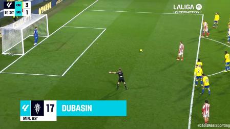 Jonathan Dubasin se dispone a lanzar un penalti contra el Cádiz en el Nuevo Mirandilla