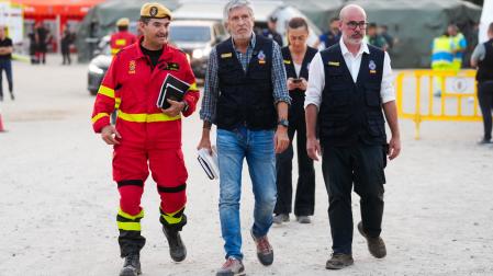 El ministro del Interior, Fernando Grande Marlaska, este lunes en Navalcarnero (Madrid)