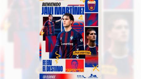 Imagen publicada en redes por el Eldense anunciando el fichaje de Javi Martínez