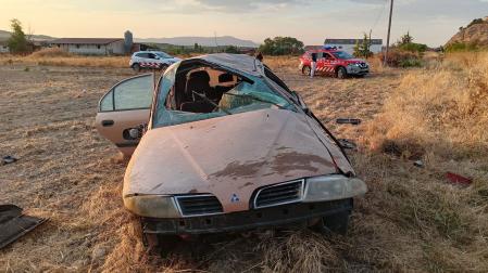 Estado en el que ha quedado el vehículo tras el accidente en Lerín