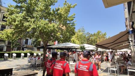 Patrullaje de la Policía Foral en las fiestas de Tudela